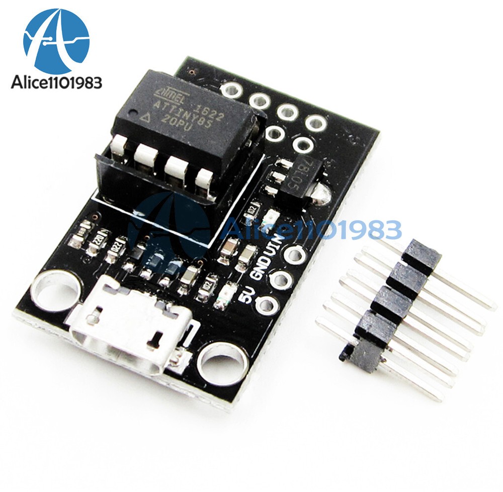 Development Programmer Board Micro USB for ATtiny + DIP-8 Tiny85-20PU CHIP IC