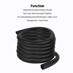 Split Wire Loom Conduit Polyethylene Tubing Sleeve Cable Harness Tube Wrap Lot