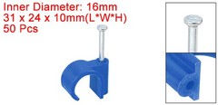 50Pcs Cable Wire Clips, Nail in Cable Clips 16mm/0.63″, Blue