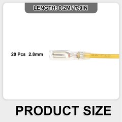 20Pcs Female Spade Crimp Terminal 2.8mm 20cm Wires, Yellow