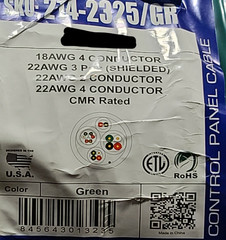 Vertical Cable 214-2325 18/4C+22/3P+22/4C+22/2C Riser Access Control Green /50ft