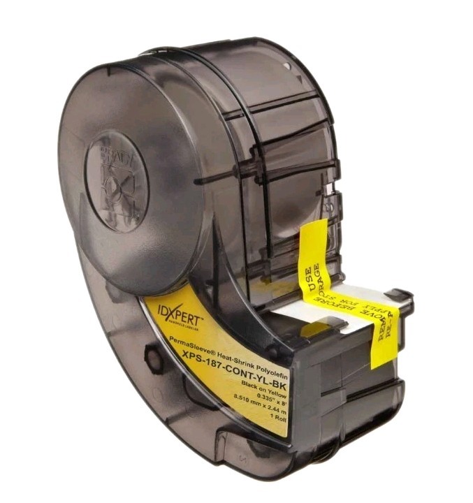 BRADY IDXPERT Black on Yellow Labeling Cartridge XPS-187-CONT-YL-BK .187” Dia 8