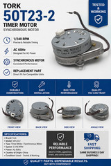 Tork 50T23-2 Timer Motor 1/240 RPM 120V AC 60Hz Replacement Synchronous