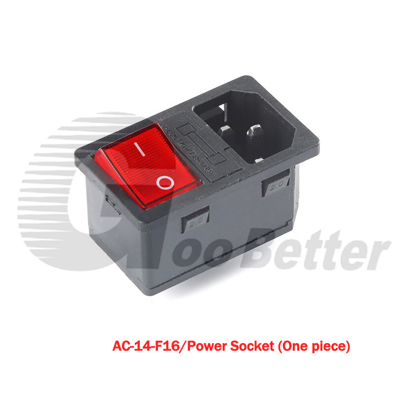 3 Pin IEC320 C14 Inlet Module Plug Fuse Switch Power Socket 10A 250V 3D Printer