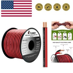 100FT 12/2 Gauge 2pin 2 Color Red Black Cable Hookup Electrical Wire LED Stri…