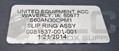 UNITED EQUIPMENT ACC 0081537-001-001 SLIP RING ASSEMBLY 01/21/2014
