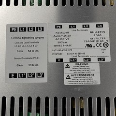 Rockwell Automation 2090-XXLF-375 Series A AC Line Filter, 75A, 500VAC, 3 Phase