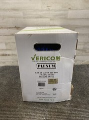 New Vericom MBW5U-02400 1000ft CAT 5E U/UTP 350MHz Solid Conductor 4 Pair (Blue)