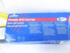 245178 New-No Box; Leviton GFA15-6C GFCI Cord Indoor/Outdoor 6′ 15A 120V