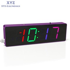 DIY Electronic Clock Kit LED Digital RGB Clock Time Temperature Date Display 5V