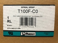 Panduit T100-F-C0 Spiral Wrap 1″ Poly Weather Resistant black Per Foot #9987