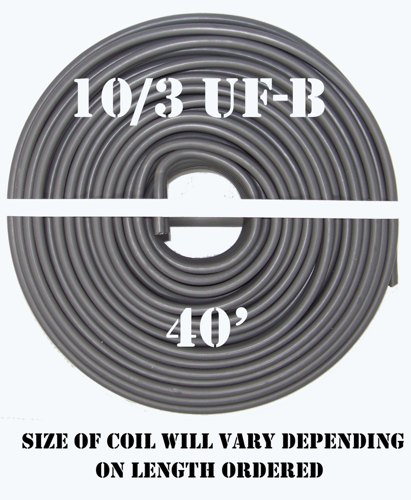 10/3 UF-B x 40′ Southwire Underground Feeder Cable