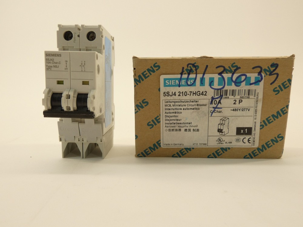 Siemens 5SJ4210-7HG42 Miniature 10A Circuit Breaker MCB 2P