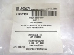 Brady Vinyl Self-Laminating Solid Numbers Wire Markers #11 5 Rolls (Lot of 2500)