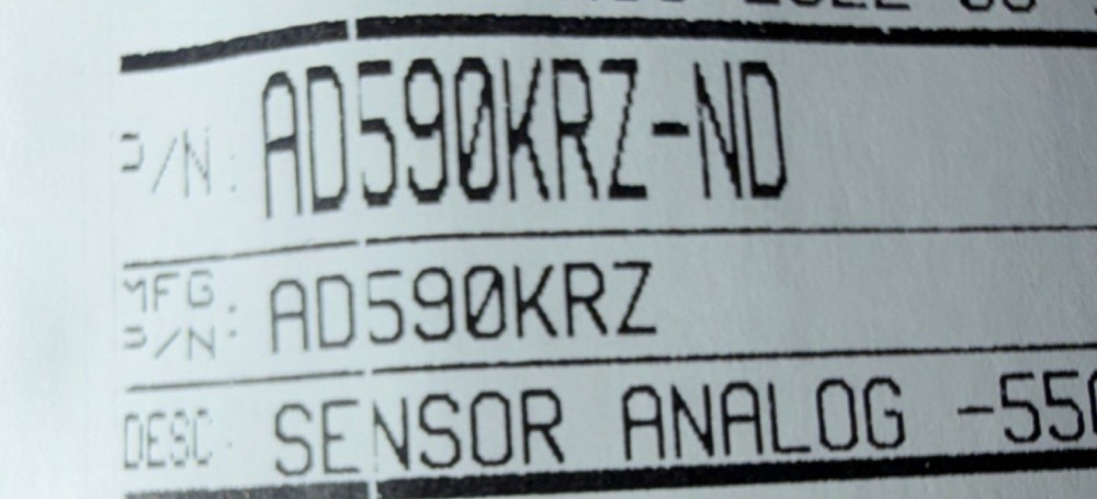 Analog Devices AD590KRZ Sensor Analog, Model AD590KRZ, -55°C, Lot 2629R