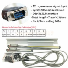 2/3 Axis High Precision Digital Readout 1μm TTL Linear Scale Encoder Grinder Kit