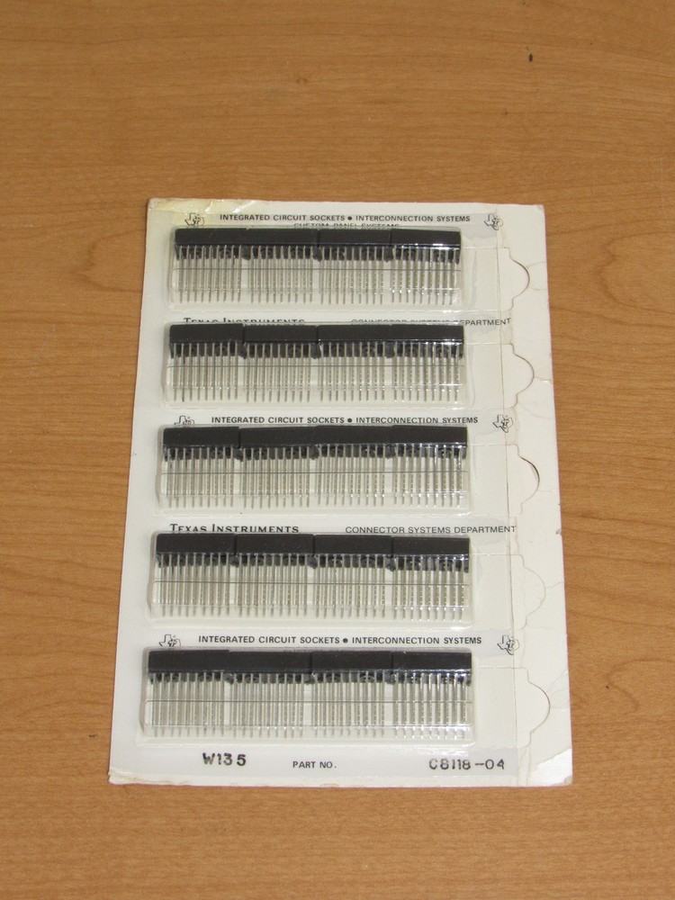 Pack of 20x Texas Instruments 18-Pin IC Sockets C8118-04 – New