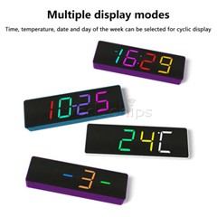 DIY Electronic Clock Kit LED Digital RGB Clock Time Temperature Date Display New