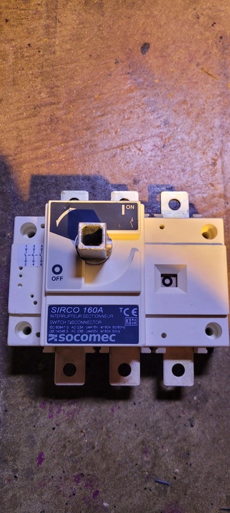 Socomec SIRCO 160A 3-Pole Disconnect Switch / Interrupteur Sectionneur IEC…