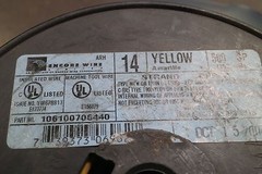 ENCORE WIRE 106100706440 YELLOW 14 MACHINE TOOL WIRE VW-1 600 VOLTS( 75′ )