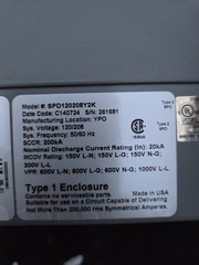 Eaton SPD120208Y2K 120kA Nema 1 Surge Protection Device NEW OPEN BOX