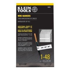 KLEIN TOOLS 56250 USA MADE #1-48 ADHESIVE WIRE MARKERS