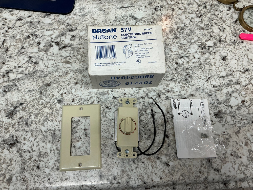 *FREE SHIPPING* IVORY 99030254 Fan Speed Control 3 AMP, 120V, 57W