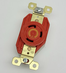 IG2610 HUBBELL, RECEPTACLE TWIST-LOCK, 2POLE, FLUSH MOUNT, SCREW TERMINALS