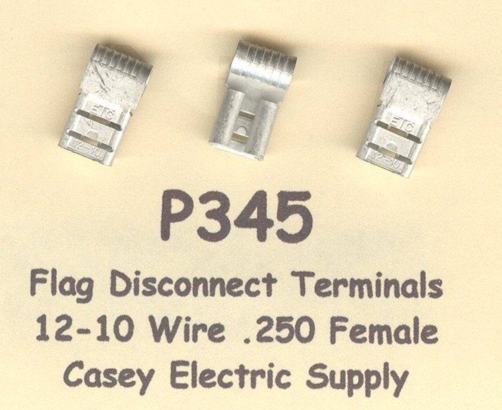 25 Non Insulated Female FLAG QD Terminal Connector #12-10 Wire Gauge .250 Tab
