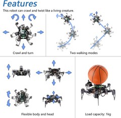 Freenove Big Hexapod Robot Kit for Raspberry Pi 5 4 B 3 B+ Zero 2 W,…