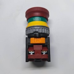 1PCS Emergency stop button switch 30mm hole ( 2 Normally closed ) TN3BKR-2B
