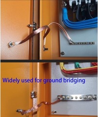 13mm Copper Braid Cable with Cold Pressed Terminals – 16.4ft for Electrical Work