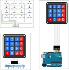 Pack of 5 Tactile Membrane Keypads – 4×4 Matrix Array for Arduino Projects