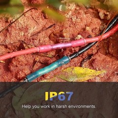 16-14AWG Waterproof Heat Shrink Butt Wire Connectors Blue Crimp Splice Terminals