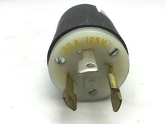 Lot of 3 Twist-Lock Turn & Pull Plugs Male 30A 125VAC Eagle Pass Seymour Hubbell