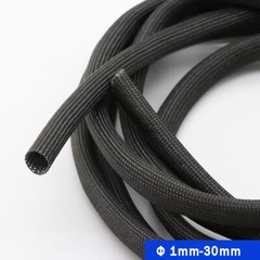 Black Fibreglass High Temperature Sleeving Wire Harness Cable Insulating Tube