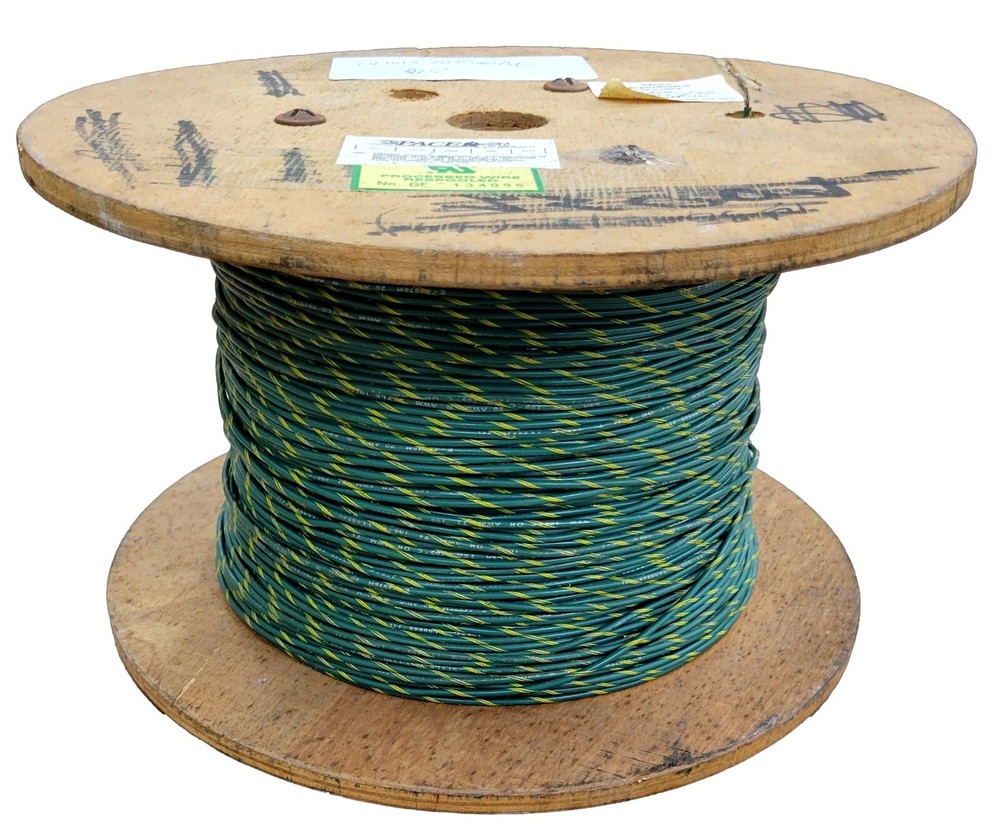 UL1015-20-GREEN/YL, Allied Wire&Cable,UL 1015 20 AWG 10 Strand 105C, Lot of 925