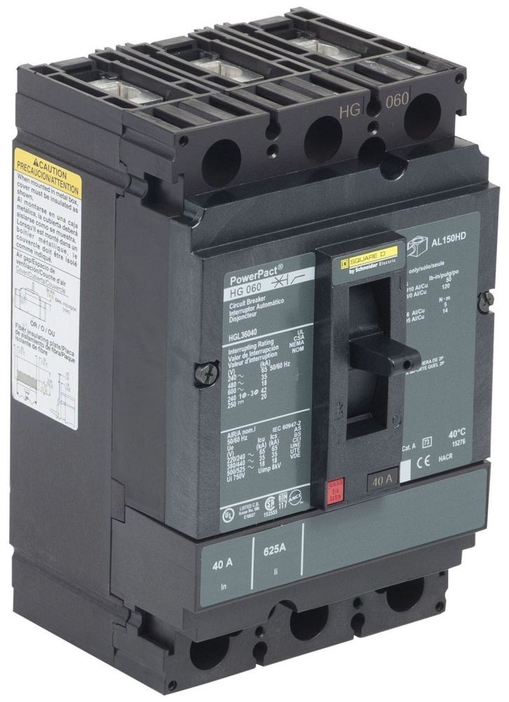NIB – Square D – HGL36040 – 3-Pole Circuit Breaker