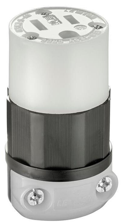 Leviton 5269-C, 125 VAC, 15A, 2-P, 3-W, 5-15R, Straight Blade Connector, 1 pc
