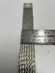 Flat Braided Tinned Copper Jumper Grounding Strap 10”x 1” X 3/8” Square Hole
