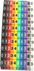 Wire Number Tube Cable Marker, 0.2 X 0.2In Colorful Clip on Wire Marker