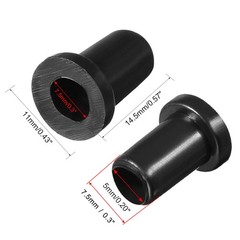 20 Pcs 5mm ID PVC Strain Relief Cord Boot Protector Cable Sleeve Hose Black