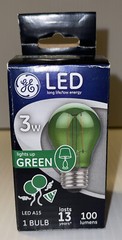 LED Party Light Bulb-A15-Green- 50 Lumens – 3-Watt -93116856