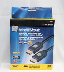 Monster JHIU0012 30ft High Speed HDMI Cable with Ethernet-New