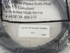 Cat 5E STP Ethernet Patch Cable 350MHz 7′ – NEW Surplus!