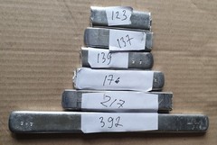 Indium alloy 52IN 48SN Solder Bar Lead Free weight from 123 grams to 392 grams.