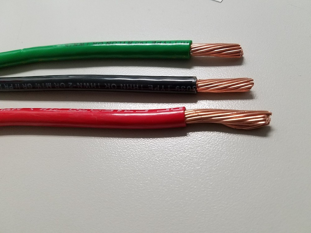 40′ EA THHN THWN 6 AWG GAUGE BLACK, GREEN, RED STRANDED COPPER BUILDING WIRE