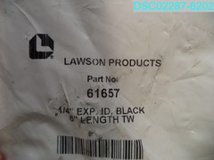 QTY=10: 61657 Lawson 1/4″ EXP.ID. X 6″ L TW Black Heat Shrink Tubing