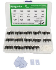 Raogoodcx 84Pcs 14 Value L7805-LM317 Voltage Regulator Transistor Assortment Kit