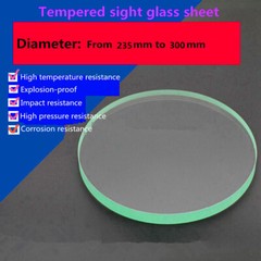 1Pc Tempered Sight Glass Sheet Circle Observation Lens Dia. 235mm to 300mm